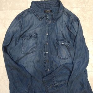 Buffalo David Bitton jean blouse blue button up